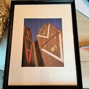 Louis Vuitton Architectural Print with Brown and Red Accents